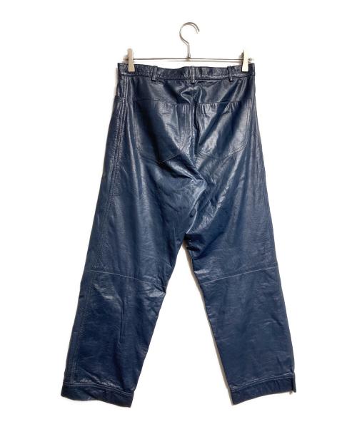 EMPORIO ARMANI（エンポリオ アルマーニ）EMPORIO ARMANI (エンポリオ アルマーニ) 切替レザーパンツ/Leather Pants ネイビー サイズ:46の古着・服飾アイテム