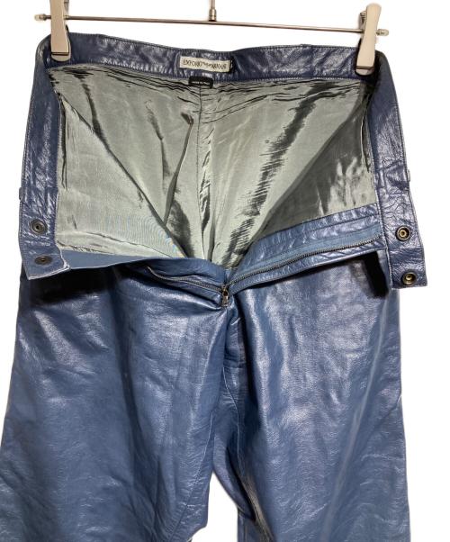 EMPORIO ARMANI（エンポリオ アルマーニ）EMPORIO ARMANI (エンポリオ アルマーニ) 切替レザーパンツ/Leather Pants ネイビー サイズ:46の古着・服飾アイテム
