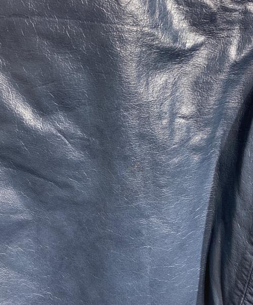 EMPORIO ARMANI（エンポリオ アルマーニ）EMPORIO ARMANI (エンポリオ アルマーニ) 切替レザーパンツ/Leather Pants ネイビー サイズ:46の古着・服飾アイテム