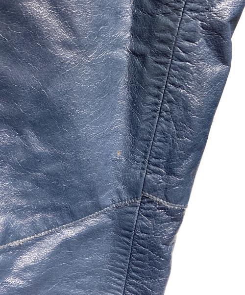 EMPORIO ARMANI（エンポリオ アルマーニ）EMPORIO ARMANI (エンポリオ アルマーニ) 切替レザーパンツ/Leather Pants ネイビー サイズ:46の古着・服飾アイテム