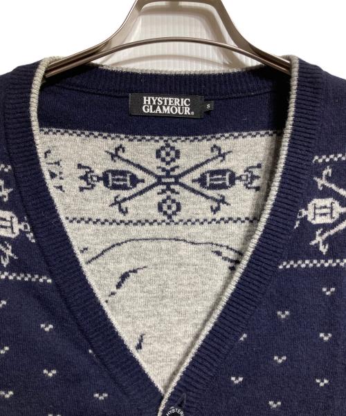 Hysteric Glamour（ヒステリックグラマー）Hysteric Glamour (ヒステリックグラマー) ヒスガールカーディガン/Hysteric Girl Cardigan ネイビー サイズ:Sの古着・服飾アイテム