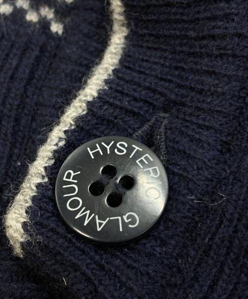 Hysteric Glamour（ヒステリックグラマー）Hysteric Glamour (ヒステリックグラマー) ヒスガールカーディガン/Hysteric Girl Cardigan ネイビー サイズ:Sの古着・服飾アイテム
