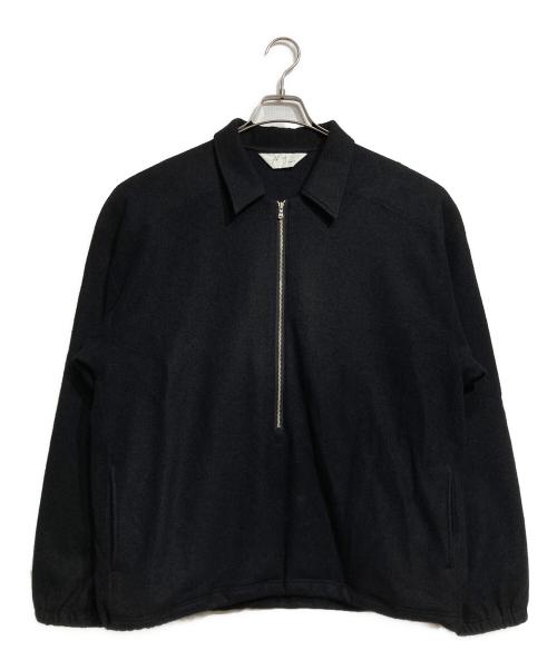 ANCELLM（アンセルム）ANCELLM (アンセルム) WOOL PULL OVER SHIRT/ウールプルオーバーシャツ ブラック サイズ:2の古着・服飾アイテム
