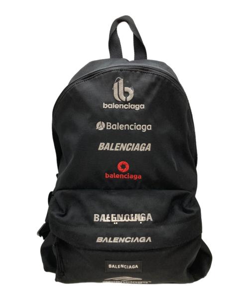 BALENCIAGA（バレンシアガ）BALENCIAGA (バレンシアガ) Explorerマルチロゴバックパック/Backpack ブラックの古着・服飾アイテム