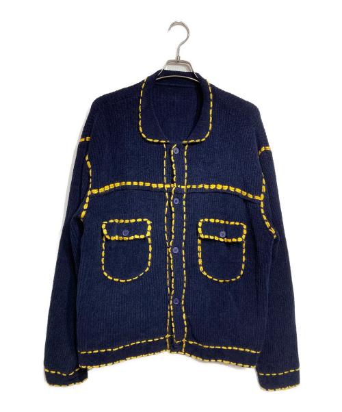 PHINGERIN（フィンガリン）PHINGERIN (フィンガリン) ステッチカーディガン/stitch cardigan ネイビー サイズ:Lの古着・服飾アイテム