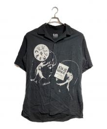 BLACK Scandal Yohji Yamamoto×BEAR BRICK（ブラックスキャンダルヨウジヤマモト×ベアブリック）の古着「PRINT SILK SHIRT/プリントシルクシャツ」｜ブラック