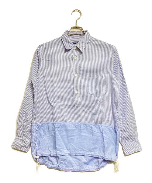 COMME des GARCONS HOMME（コムデギャルソン オム）COMME des GARCONS HOMME (コムデギャルソン オム) ドローコード切替ストライプシャツ/Stripe Shirt ブルー サイズ:XSの古着・服飾アイテム