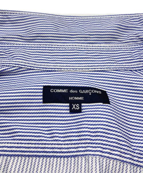COMME des GARCONS HOMME（コムデギャルソン オム）COMME des GARCONS HOMME (コムデギャルソン オム) ドローコード切替ストライプシャツ/Stripe Shirt ブルー サイズ:XSの古着・服飾アイテム