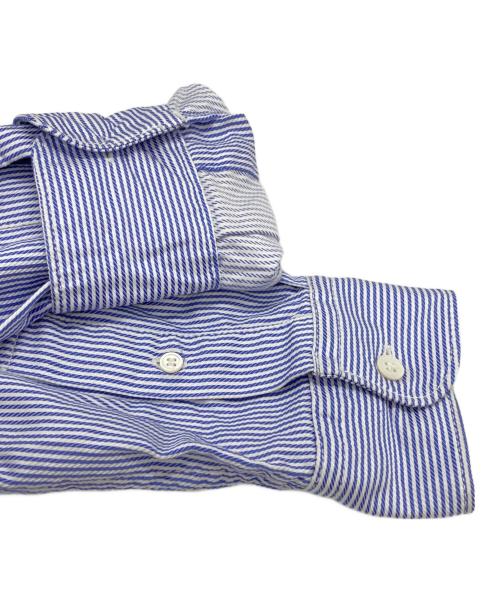 COMME des GARCONS HOMME（コムデギャルソン オム）COMME des GARCONS HOMME (コムデギャルソン オム) ドローコード切替ストライプシャツ/Stripe Shirt ブルー サイズ:XSの古着・服飾アイテム