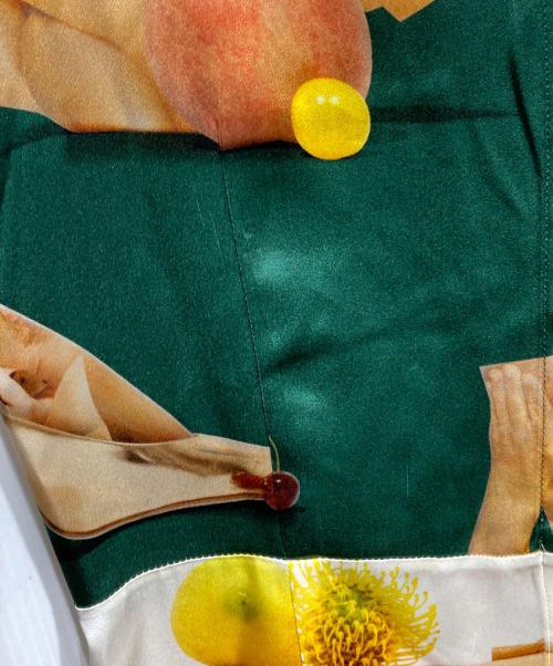 Acne studios（アクネ ストゥディオズ）ACNE STUDIOS (アクネ ストゥディオズ) BLEY PRINTED SATIN DRESS/ブレイ プリンテッド サテン ドレス グリーン×ベージュ サイズ:34の古着・服飾アイテム