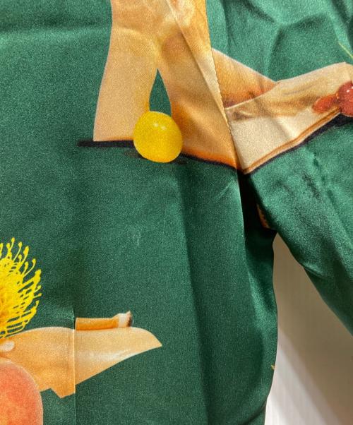 Acne studios（アクネ ストゥディオズ）ACNE STUDIOS (アクネ ストゥディオズ) BLEY PRINTED SATIN DRESS/ブレイ プリンテッド サテン ドレス グリーン×ベージュ サイズ:34の古着・服飾アイテム