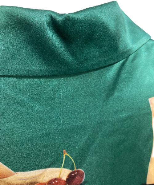 Acne studios（アクネ ストゥディオズ）ACNE STUDIOS (アクネ ストゥディオズ) BLEY PRINTED SATIN DRESS/ブレイ プリンテッド サテン ドレス グリーン×ベージュ サイズ:34の古着・服飾アイテム