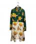 ACNE STUDIOS（アクネ ストゥディオズ）の古着「BLEY PRINTED SATIN DRESS/ブレイ プリンテッド サテン ドレス」｜グリーン×ベージュ