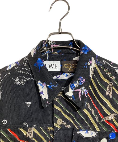 LOEWE（ロエベ）LOEWE (ロエベ) Paula's Ibiza/ポーラズイビザ プリントデニムトラッカージャケット ブラック サイズ:50の古着・服飾アイテム