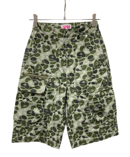 A BATHING APE（アベイシングエイプ）A BATHING APE (アベイシングエイプ) カモ柄ハーフパンツ グリーン サイズ:XSの古着・服飾アイテム