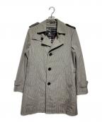 BURBERRY BLACK LABELバーバリーブラックレーベル）の古着「千鳥格子トレンチコート/Houndstooth trench coat」｜グレー