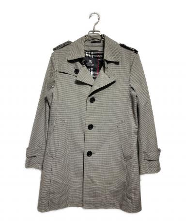 未使用タグ付BURBERRYBLACKLABEL廃盤千鳥格子トレンチコートL牛革 中古・古着通販】BURBERRY BLACK LABEL (バーバリーブラックレーベル