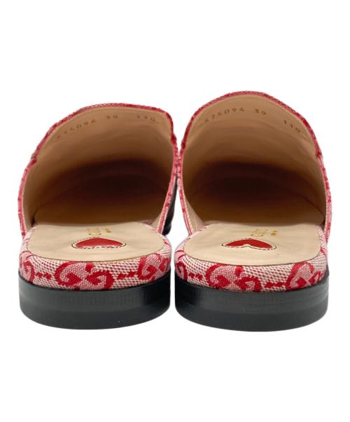 GUCCI（グッチ）GUCCI (グッチ) GGキャンバスホースビットプリンスタウンミュール/Gucci Princetown GG canvas horsebit mule ピンク サイズ:39の古着・服飾アイテム