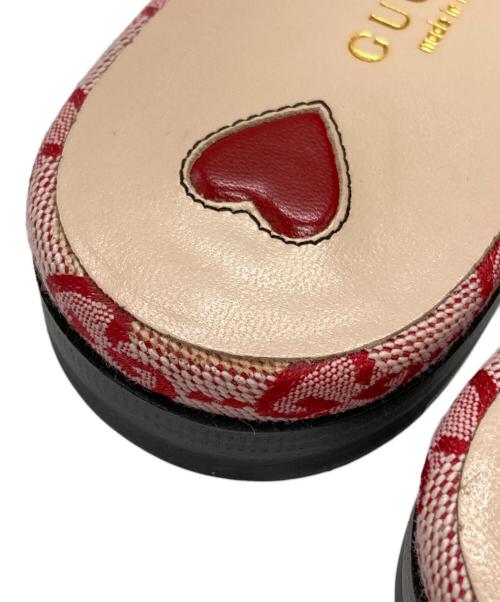 GUCCI（グッチ）GUCCI (グッチ) GGキャンバスホースビットプリンスタウンミュール/Gucci Princetown GG canvas horsebit mule ピンク サイズ:39の古着・服飾アイテム