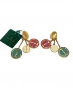 GUCCIグッチ）の古着「インターロッキングGイヤリング/Interlocking G Earrings」｜グリーン×ピンク×ゴールド