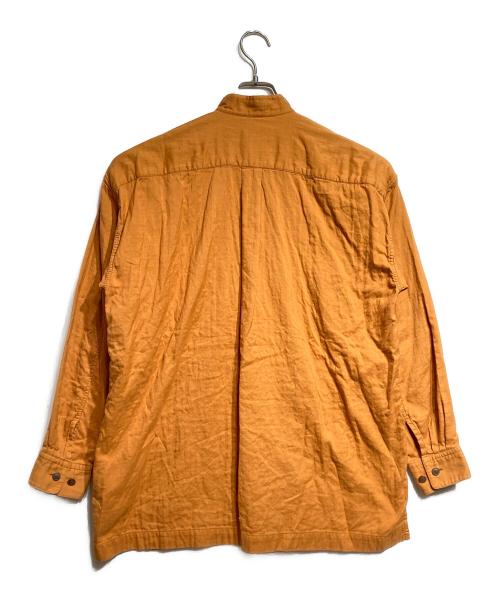 ISSEY MIYAKE（イッセイミヤケ）ISSEY MIYAKE (イッセイミヤケ) コットンガーゼバンドカラーシャツ/Cotton Band Collar Shirt オレンジ サイズ:Mの古着・服飾アイテム