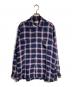 VINTAGE（ヴィンテージ）の古着「60's~レーヨンループカラーチェックシャツ/1960s-era Rayon Loop-Collar Check Shirt」｜レッド×ネイビー