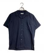 nanamicaナナミカ）の古着「OPEN COLLAR PANAMA S/S SHIRT/オープンカラーパナマショートスリーブシャツ」｜ネイビー