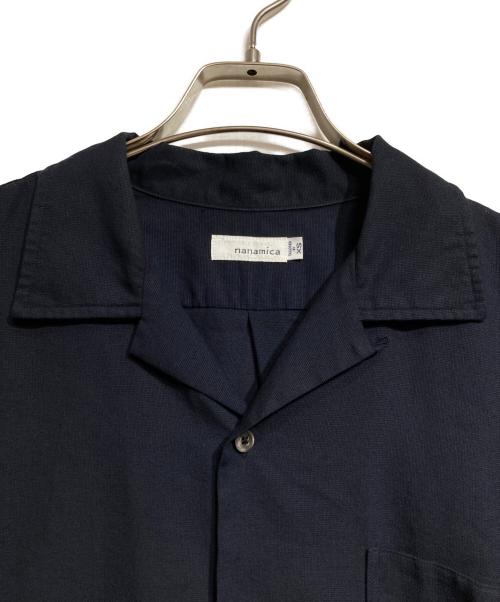 nanamica（ナナミカ）nanamica (ナナミカ) OPEN COLLAR PANAMA S/S SHIRT/オープンカラーパナマショートスリーブシャツ ネイビー サイズ:XSの古着・服飾アイテム