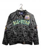 JH Designジェイエイチデザイン）の古着「00'S ワッペンレザースタジャン/Leather Varsity Jacket with Patches」｜ブラック