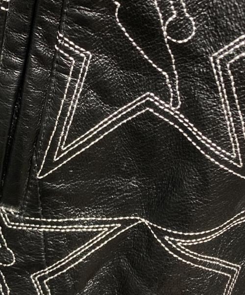 JH Design（ジェイエイチデザイン）JH Design (ジェイエイチデザイン) 00'S ワッペンレザースタジャン/Leather Varsity Jacket with Patches ブラック サイズ:3XLの古着・服飾アイテム