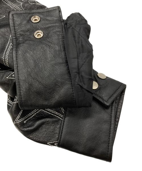 JH Design（ジェイエイチデザイン）JH Design (ジェイエイチデザイン) 00'S ワッペンレザースタジャン/Leather Varsity Jacket with Patches ブラック サイズ:3XLの古着・服飾アイテム