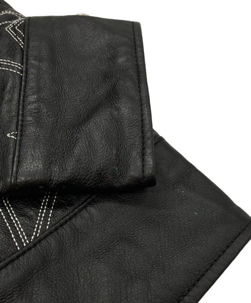 JH Design（ジェイエイチデザイン）JH Design (ジェイエイチデザイン) 00'S ワッペンレザースタジャン/Leather Varsity Jacket with Patches ブラック サイズ:3XLの古着・服飾アイテム