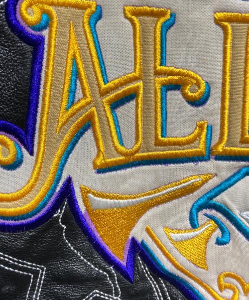 JH Design（ジェイエイチデザイン）JH Design (ジェイエイチデザイン) 00'S ワッペンレザースタジャン/Leather Varsity Jacket with Patches ブラック サイズ:3XLの古着・服飾アイテム