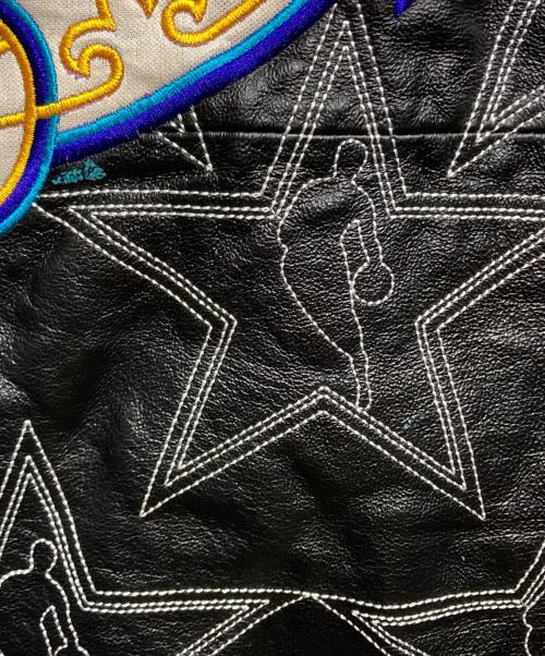 JH Design（ジェイエイチデザイン）JH Design (ジェイエイチデザイン) 00'S ワッペンレザースタジャン/Leather Varsity Jacket with Patches ブラック サイズ:3XLの古着・服飾アイテム