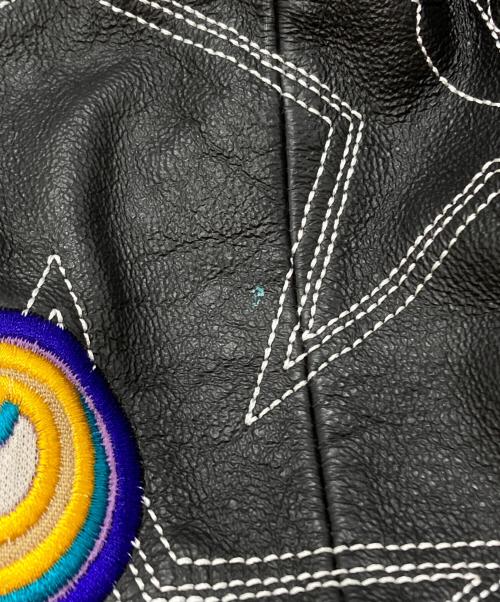 JH Design（ジェイエイチデザイン）JH Design (ジェイエイチデザイン) 00'S ワッペンレザースタジャン/Leather Varsity Jacket with Patches ブラック サイズ:3XLの古着・服飾アイテム