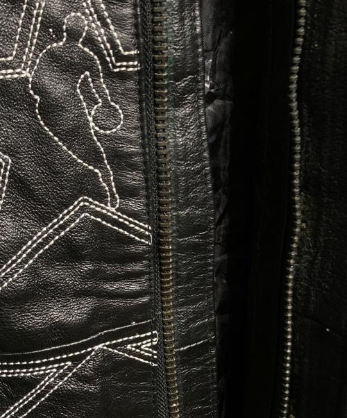 JH Design（ジェイエイチデザイン）JH Design (ジェイエイチデザイン) 00'S ワッペンレザースタジャン/Leather Varsity Jacket with Patches ブラック サイズ:3XLの古着・服飾アイテム