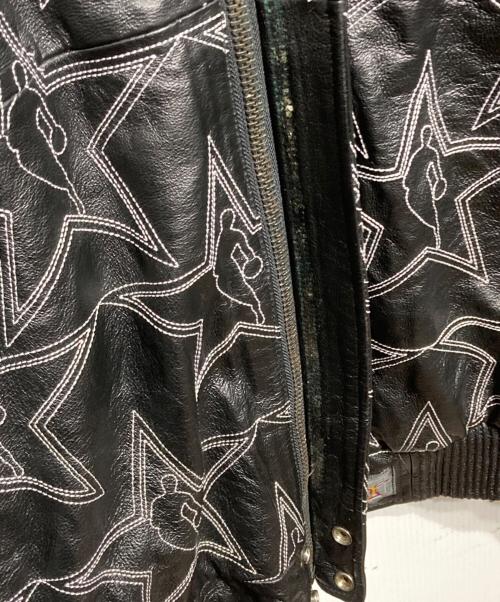 JH Design（ジェイエイチデザイン）JH Design (ジェイエイチデザイン) 00'S ワッペンレザースタジャン/Leather Varsity Jacket with Patches ブラック サイズ:3XLの古着・服飾アイテム