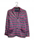 COMME des GARCONS HOMMEコムデギャルソン オム）の古着「鹿の子ボーダージャケット/Border Jacket」｜ピンク×グレー