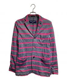 COMME des GARCONS HOMME（コムデギャルソン オム）の古着「鹿の子ボーダージャケット/Border Jacket」｜ピンク×グレー