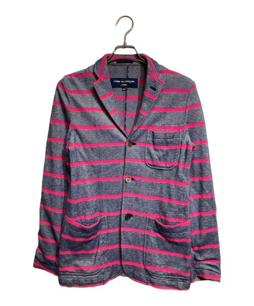 COMME des GARCONS HOMME（コムデギャルソン オム）COMME des GARCONS HOMME (コムデギャルソン オム) 鹿の子ボーダージャケット/Border Jacket ピンク×グレー サイズ:XSの古着・服飾アイテム