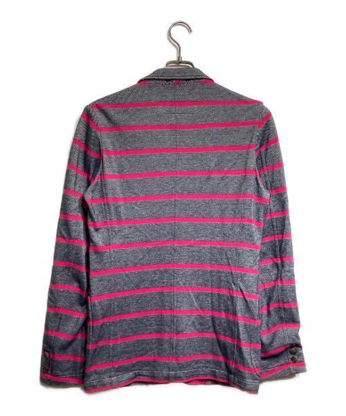 COMME des GARCONS HOMME（コムデギャルソン オム）COMME des GARCONS HOMME (コムデギャルソン オム) 鹿の子ボーダージャケット/Border Jacket ピンク×グレー サイズ:XSの古着・服飾アイテム