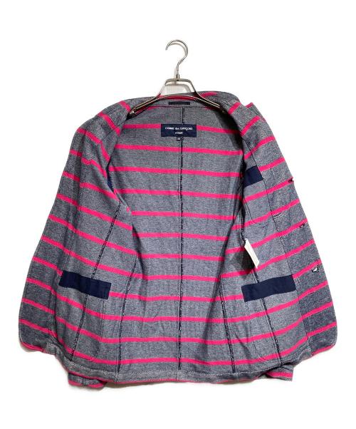 COMME des GARCONS HOMME（コムデギャルソン オム）COMME des GARCONS HOMME (コムデギャルソン オム) 鹿の子ボーダージャケット/Border Jacket ピンク×グレー サイズ:XSの古着・服飾アイテム
