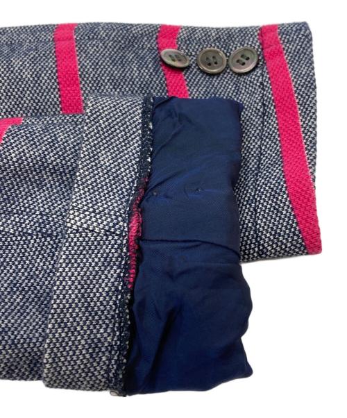 COMME des GARCONS HOMME（コムデギャルソン オム）COMME des GARCONS HOMME (コムデギャルソン オム) 鹿の子ボーダージャケット/Border Jacket ピンク×グレー サイズ:XSの古着・服飾アイテム