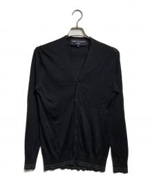 COMME des GARCONS HOMME（コムデギャルソン オム）の古着「エルボーパッチカシミヤシルクカーディガン/Elbow-patch cashmere-silk cardigan」｜ブラック