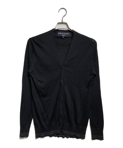 COMME des GARCONS HOMME（コムデギャルソン オム）COMME des GARCONS HOMME (コムデギャルソン オム) エルボーパッチカシミヤシルクカーディガン/Elbow-patch cashmere-silk cardigan ブラック サイズ:Mの古着・服飾アイテム