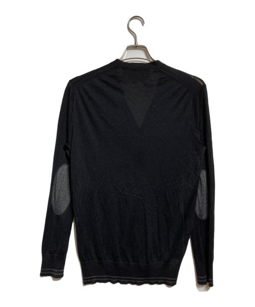 COMME des GARCONS HOMME（コムデギャルソン オム）COMME des GARCONS HOMME (コムデギャルソン オム) エルボーパッチカシミヤシルクカーディガン/Elbow-patch cashmere-silk cardigan ブラック サイズ:Mの古着・服飾アイテム