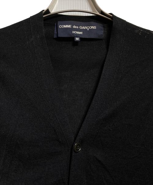 COMME des GARCONS HOMME（コムデギャルソン オム）COMME des GARCONS HOMME (コムデギャルソン オム) エルボーパッチカシミヤシルクカーディガン/Elbow-patch cashmere-silk cardigan ブラック サイズ:Mの古着・服飾アイテム