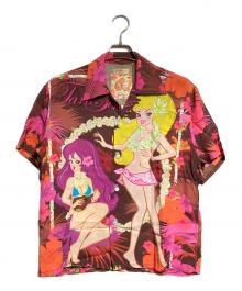 Sun Surf（サンサーフ）の古着「KEONI OF HAWAII TARA GIRLS ALOHA SHIRTS/アロハシャツ」｜オレンジ×ブラウン
