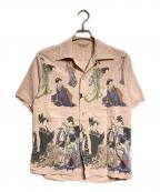 Sun Surfサンサーフ）の古着「浮世絵レーヨンシャツ/Ukiyo-e Rayon Shirt」｜ピンク