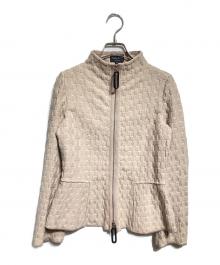 GIORGIO ARMANI（ジョルジオアルマーニ）の古着「ニットジャガードジャケット/Knit Jacquard Jacket」｜ピンク